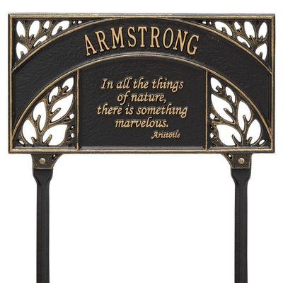 Aristotle Garden Black Dedication Plaque